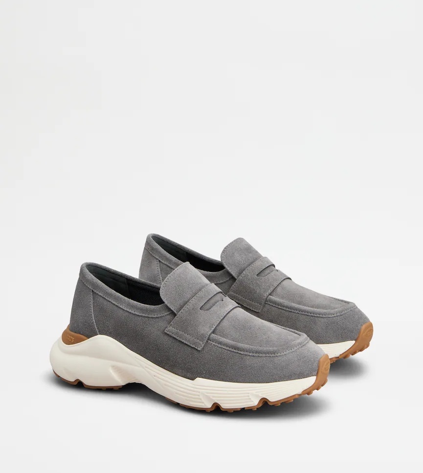 Tod's Round Toe Sneakers In Gray