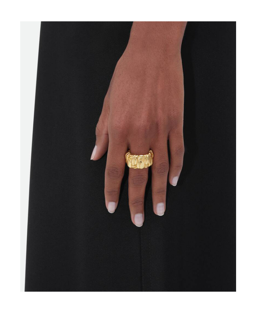 Bottega Veneta Logo Ring In Yellow