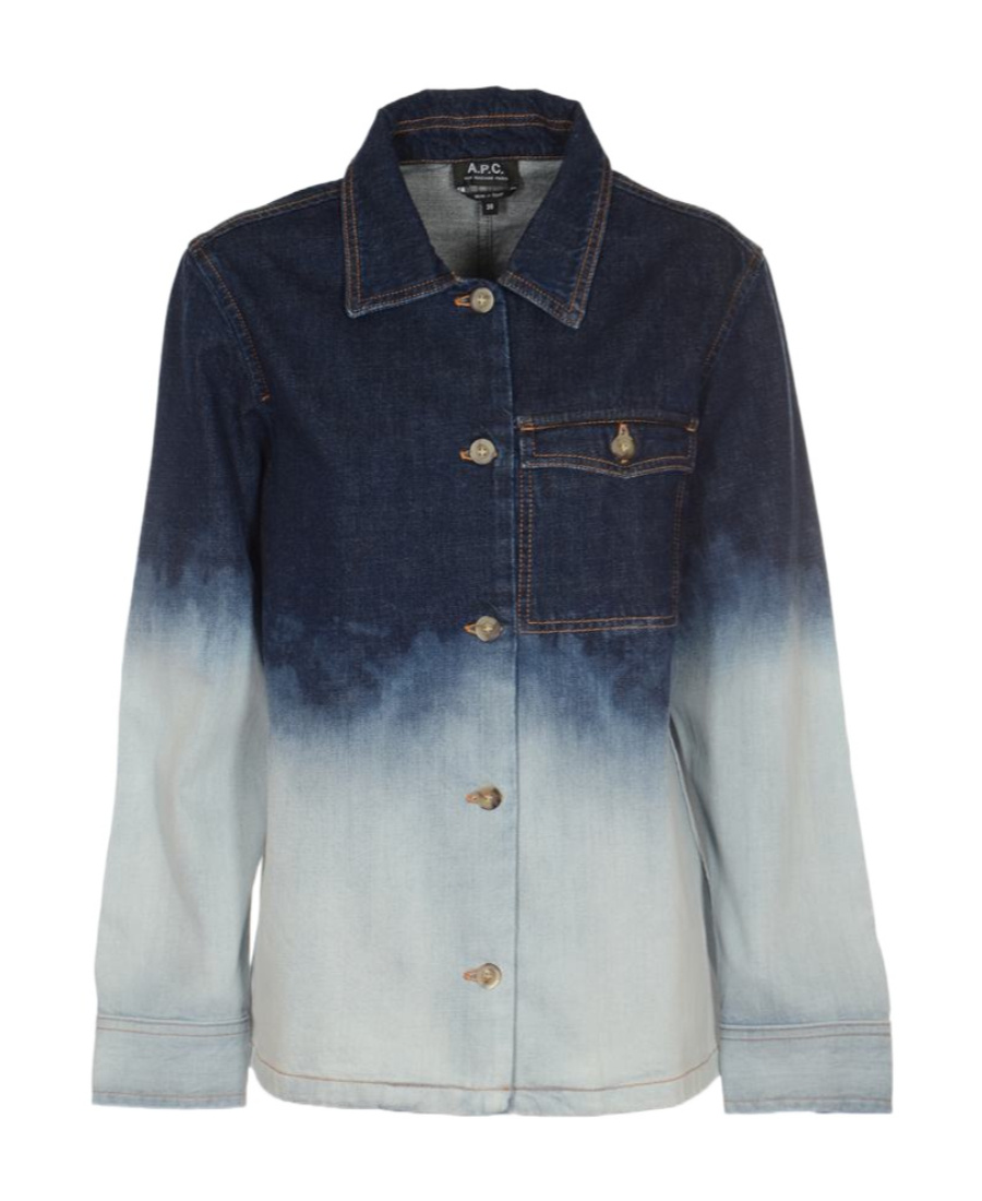 Apc Pierre Tie-dye Denim Overshirt In Black