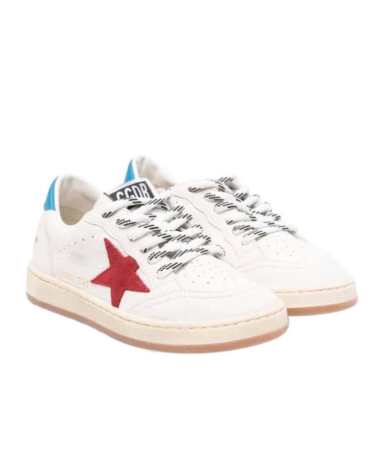 Golden Goose Ball Star-patch Leather Sneakers In White