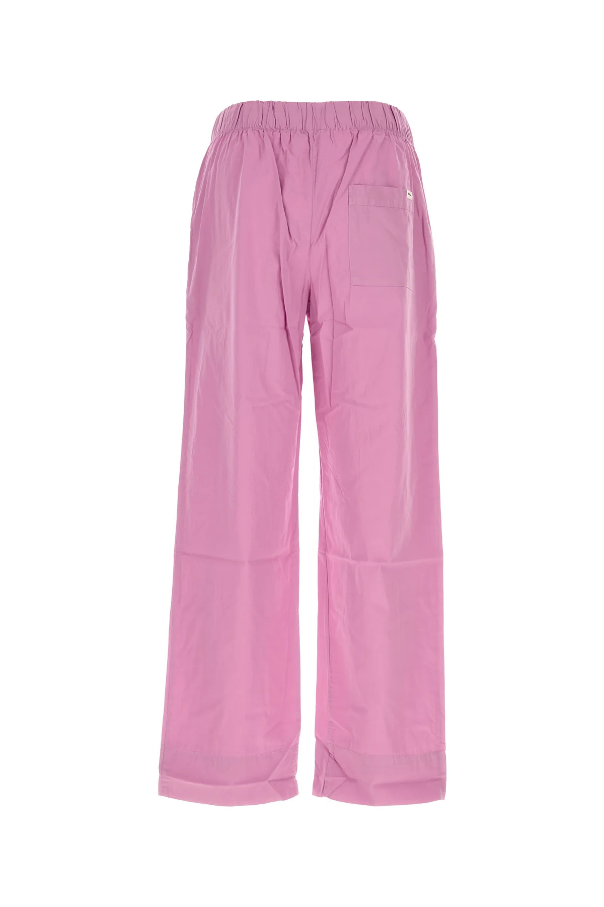 Tekla Cotton Pyjama Trousers Wide Leg In Pink