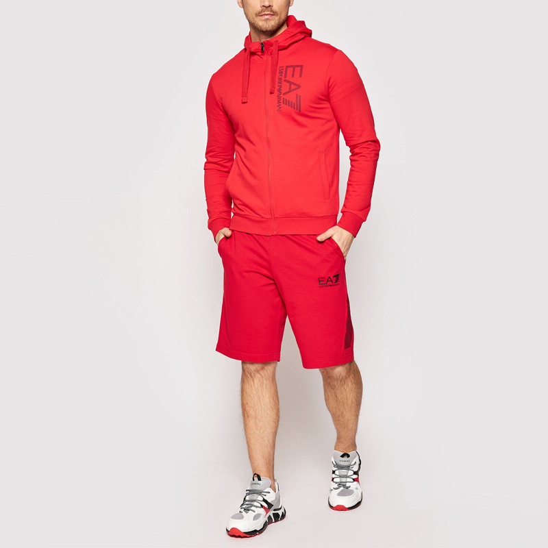 Ea7 Logo And Hat Casual Jacket In Red