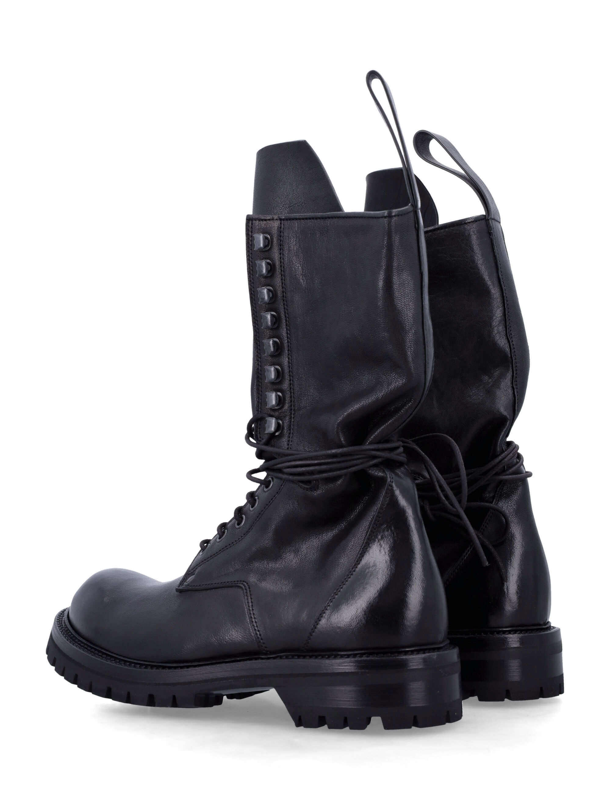 Rick Owens Black Concordians Army Boots In Black