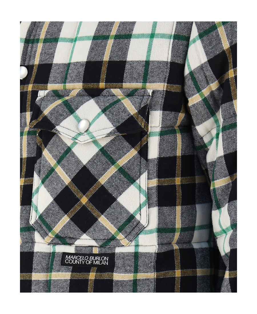 Marcelo Burlon County Of Milan County Of Milan Tartan Padded Shirt In Black