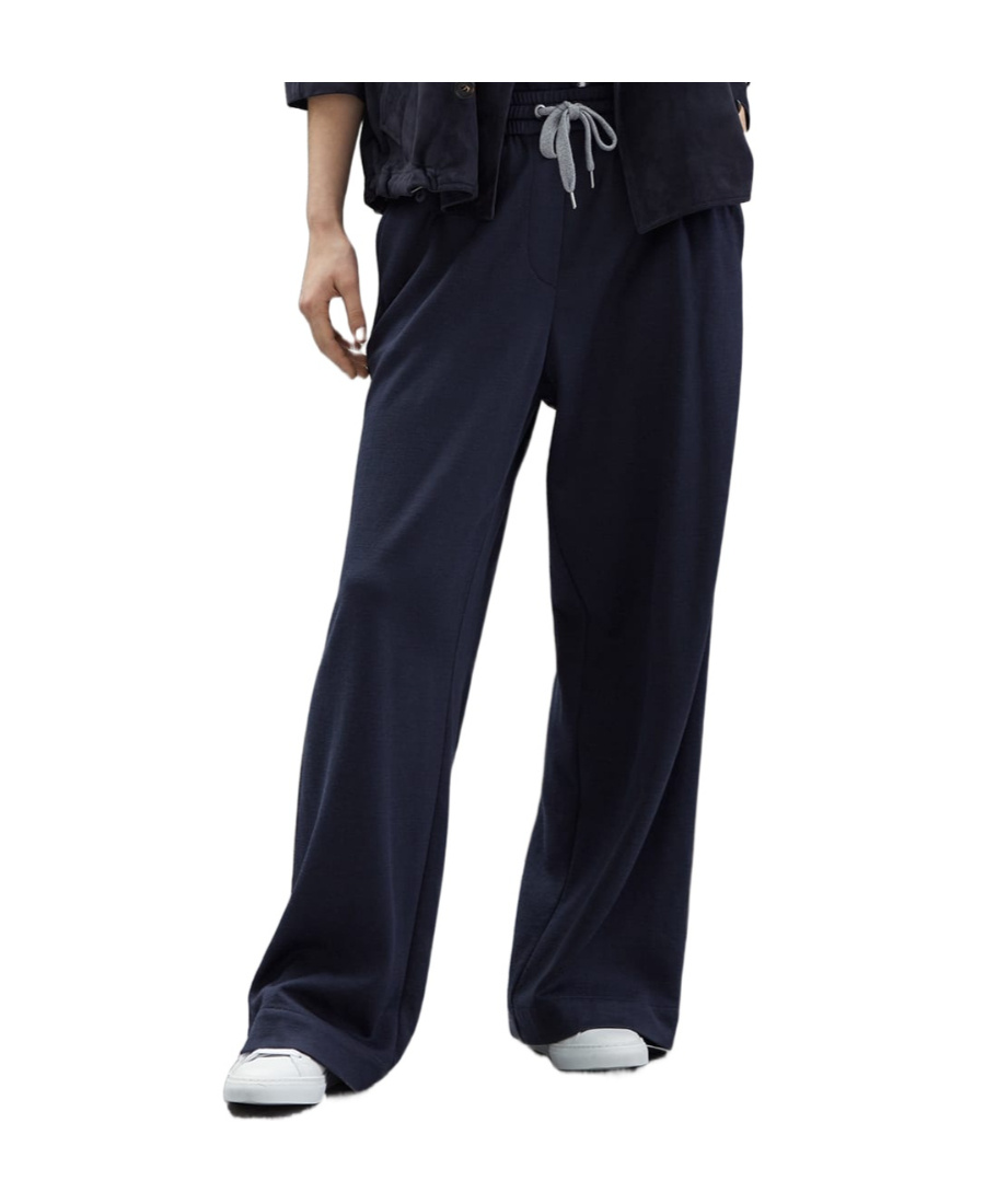 Brunello Cucinelli Monili Embellished Wide-leg Trousers In Black