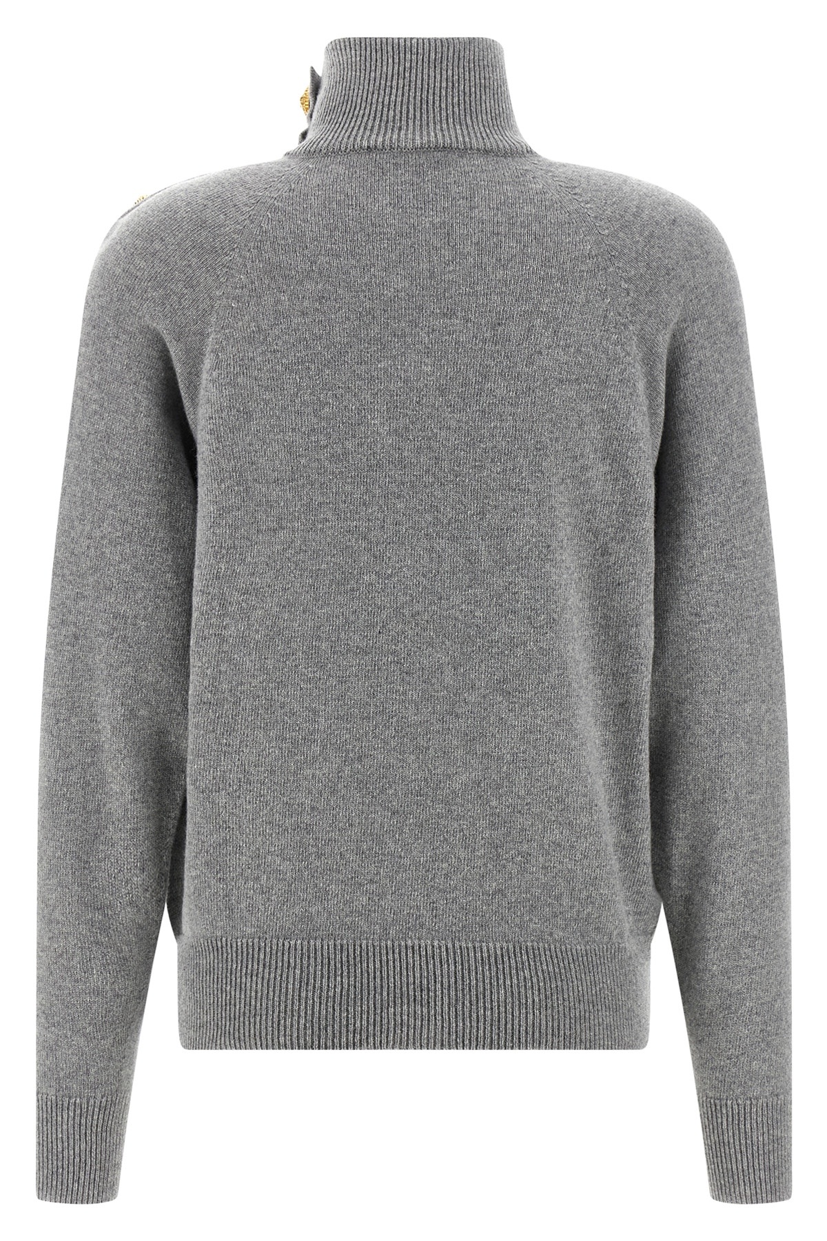 Balmain Cashmere Wool Sweater Sweaters And Cardigans Gray In Gray