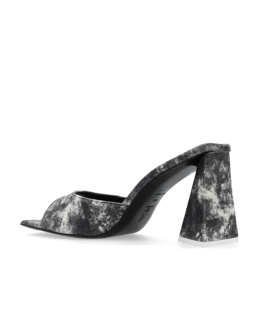 Attico Leather Devon Mules In Gray