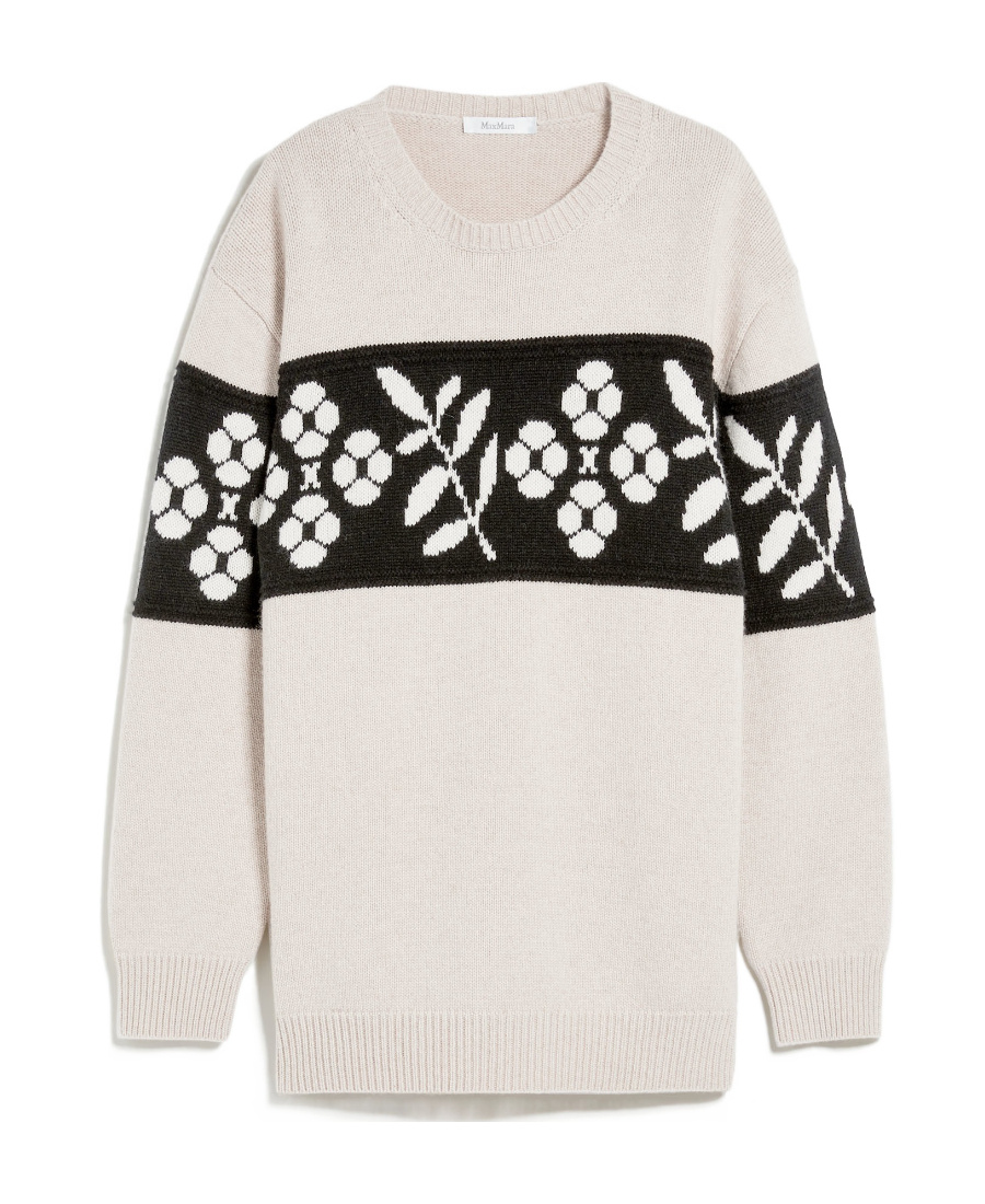 Max Mara Wool Cashmere Round Neck Sweater In Nude
