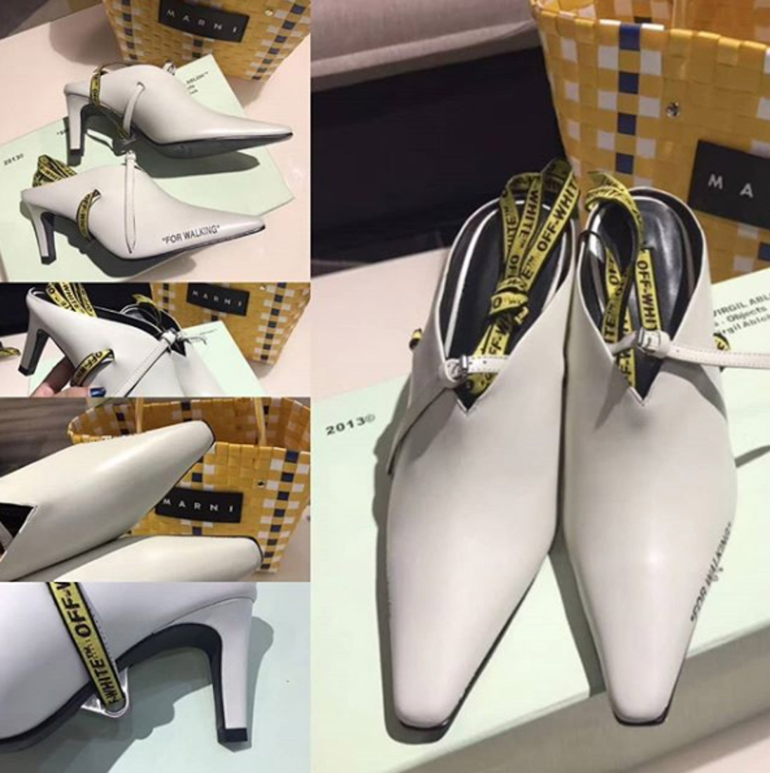 Off-white For Walking Cowhide Muller Shoes In White