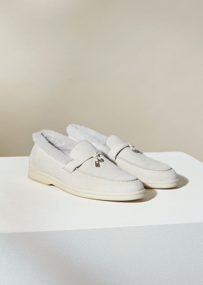 Loro Piana Lacing Loafers In White