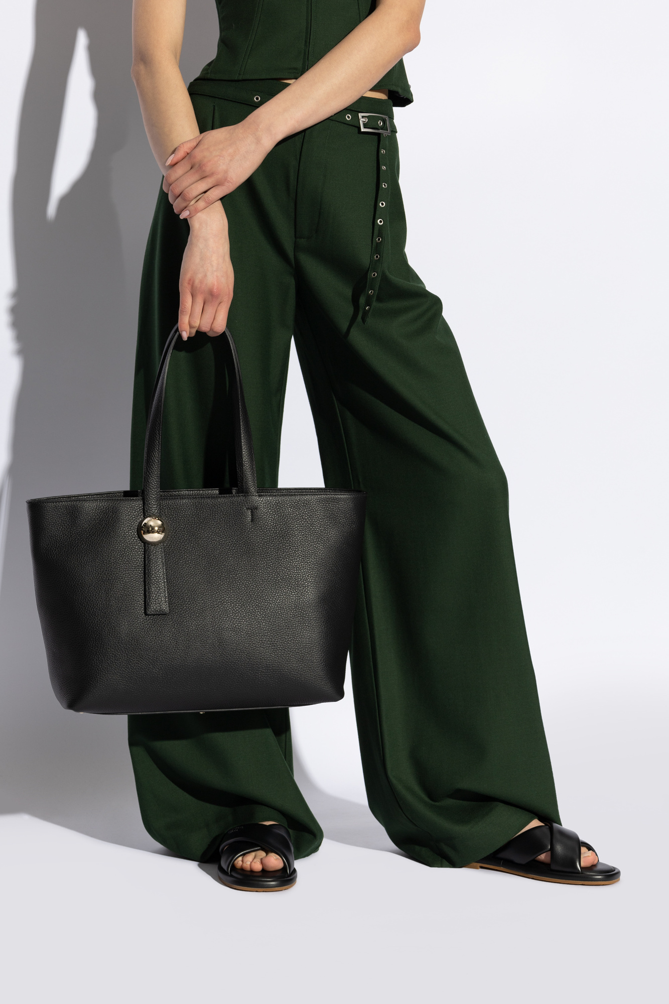 Furla Sfera Large Shopper Bag In Black