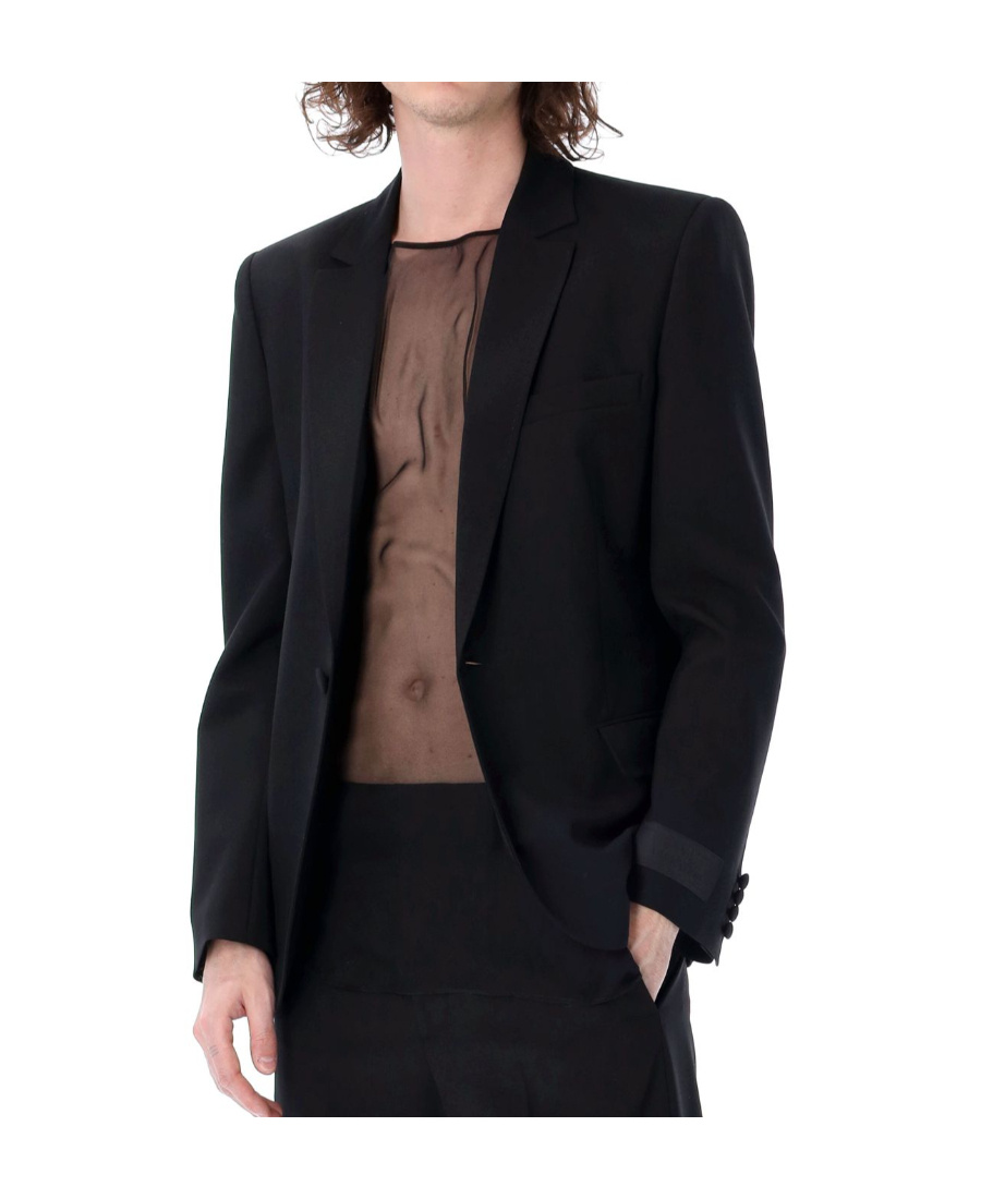 Valentino Logo-patch Single-breasted Blazer In Black