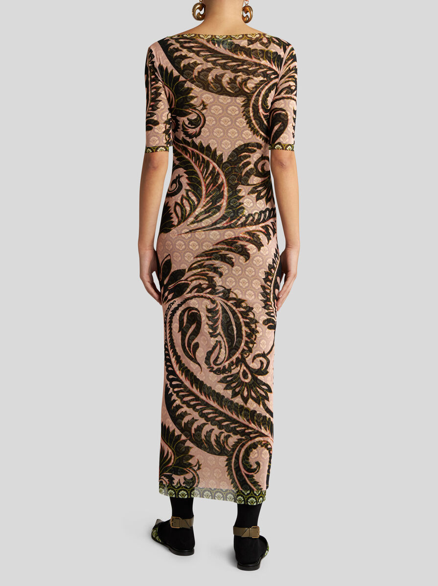 Shop Etro Printed Tulle Dress In Multicolor