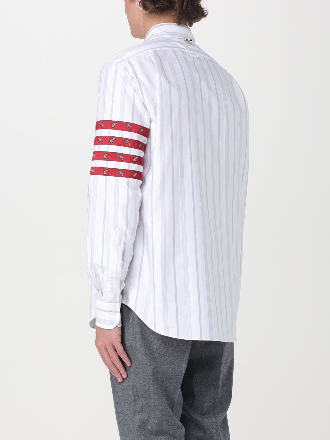THOM BROWNE 4-BAR STRIPED SHIRT