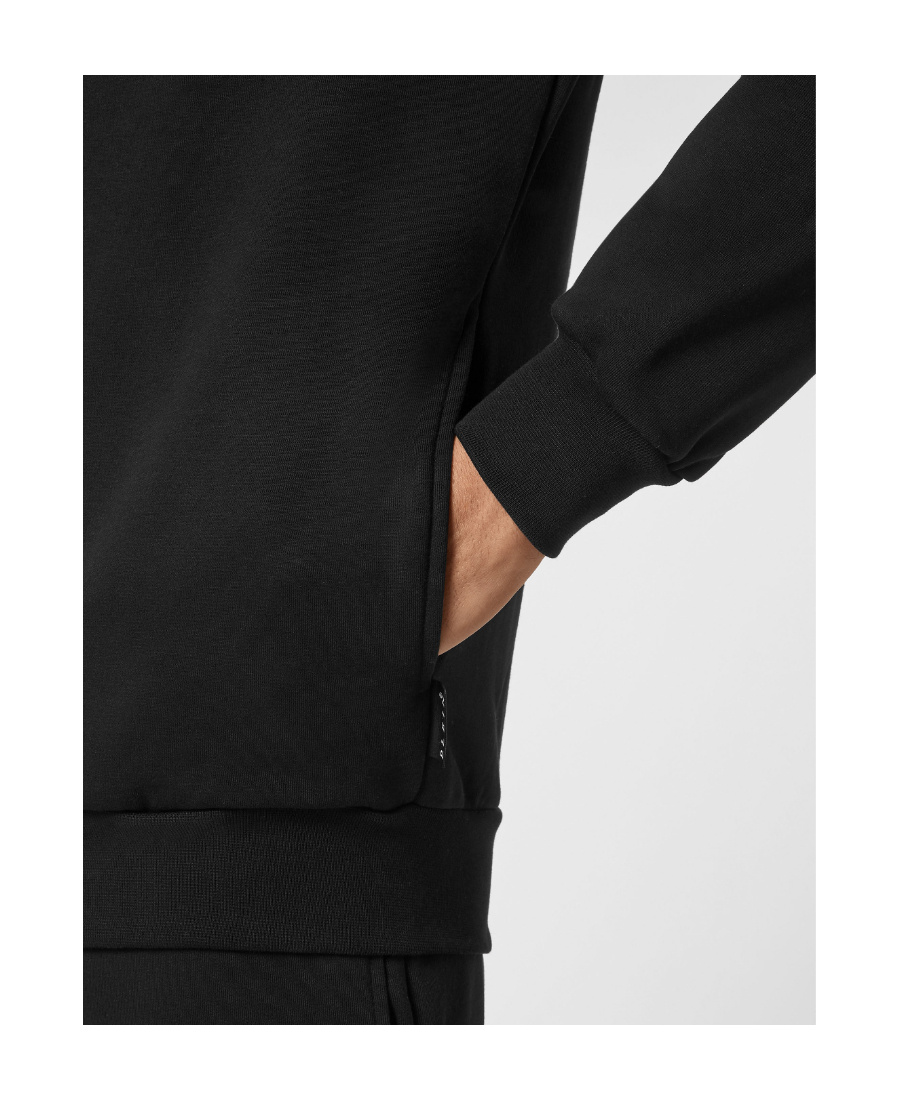 Philipp Plein Black Hoodie With Logo Print In Black