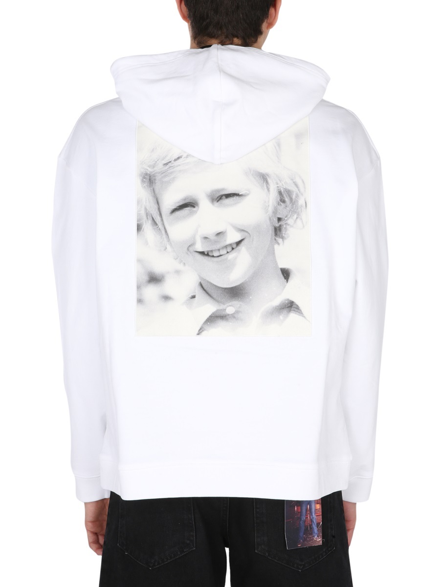 Raf Simons Classic Hoodie With Drawstring For Men In White