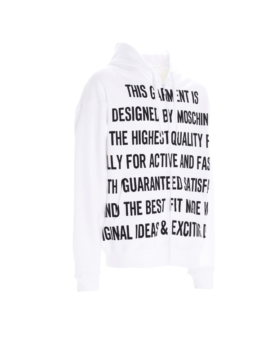 Moschino Sweatshirt With Zip In White