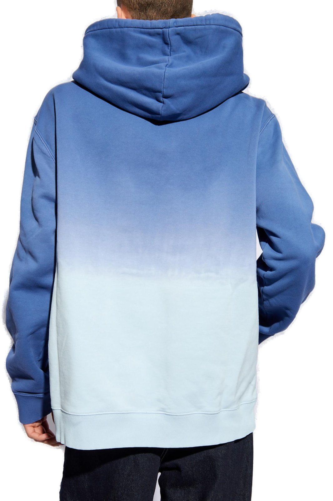 Lanvin Drawstring Long-sleeved Hoodie In Blue