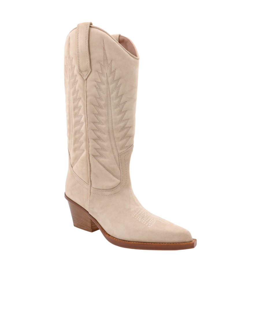 Paris Texas 70mm Embroidered-motif Suede Boots In Nude