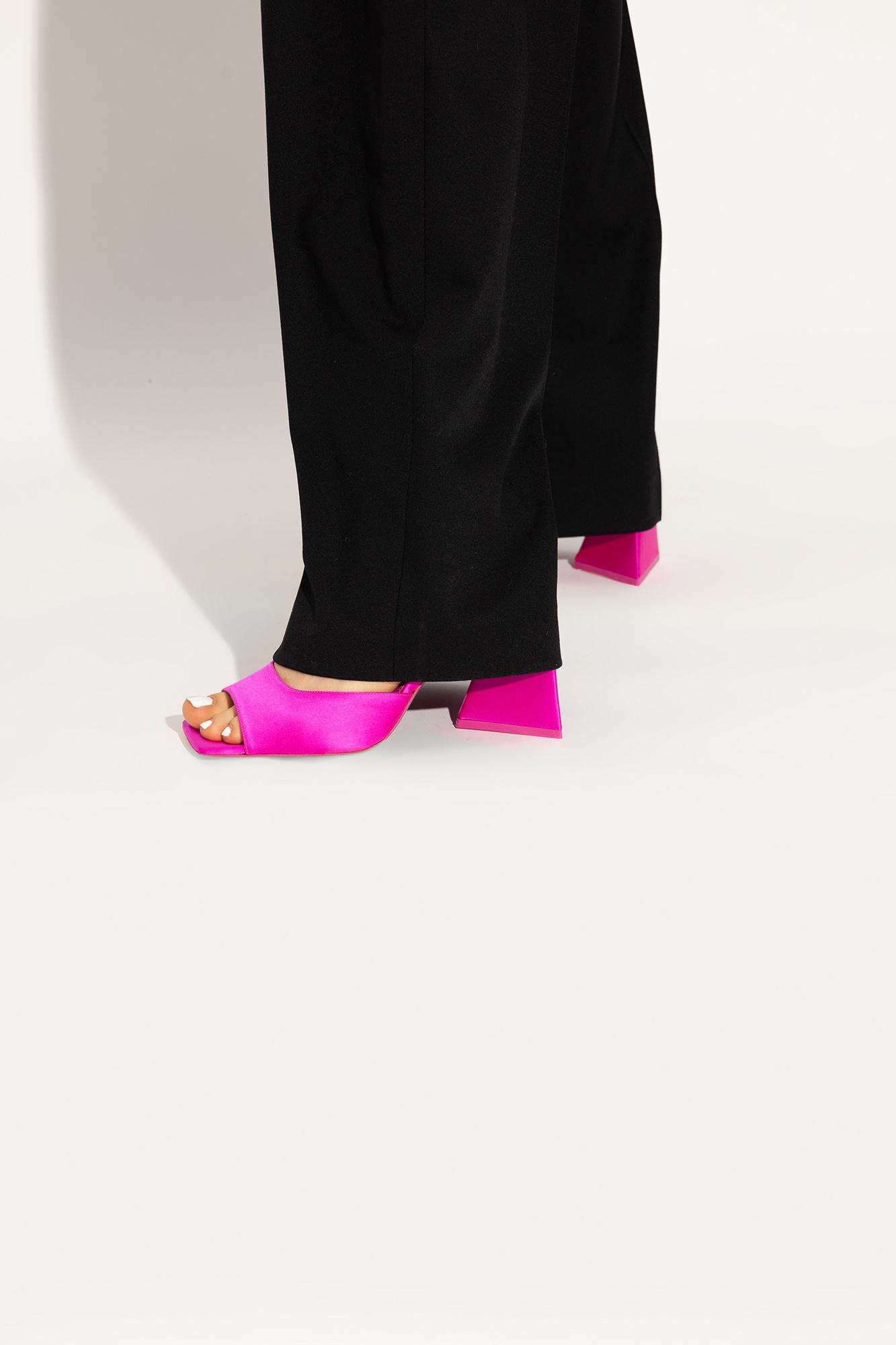 Attico Fuchsia Piper Satin Heel Sandals In Pink