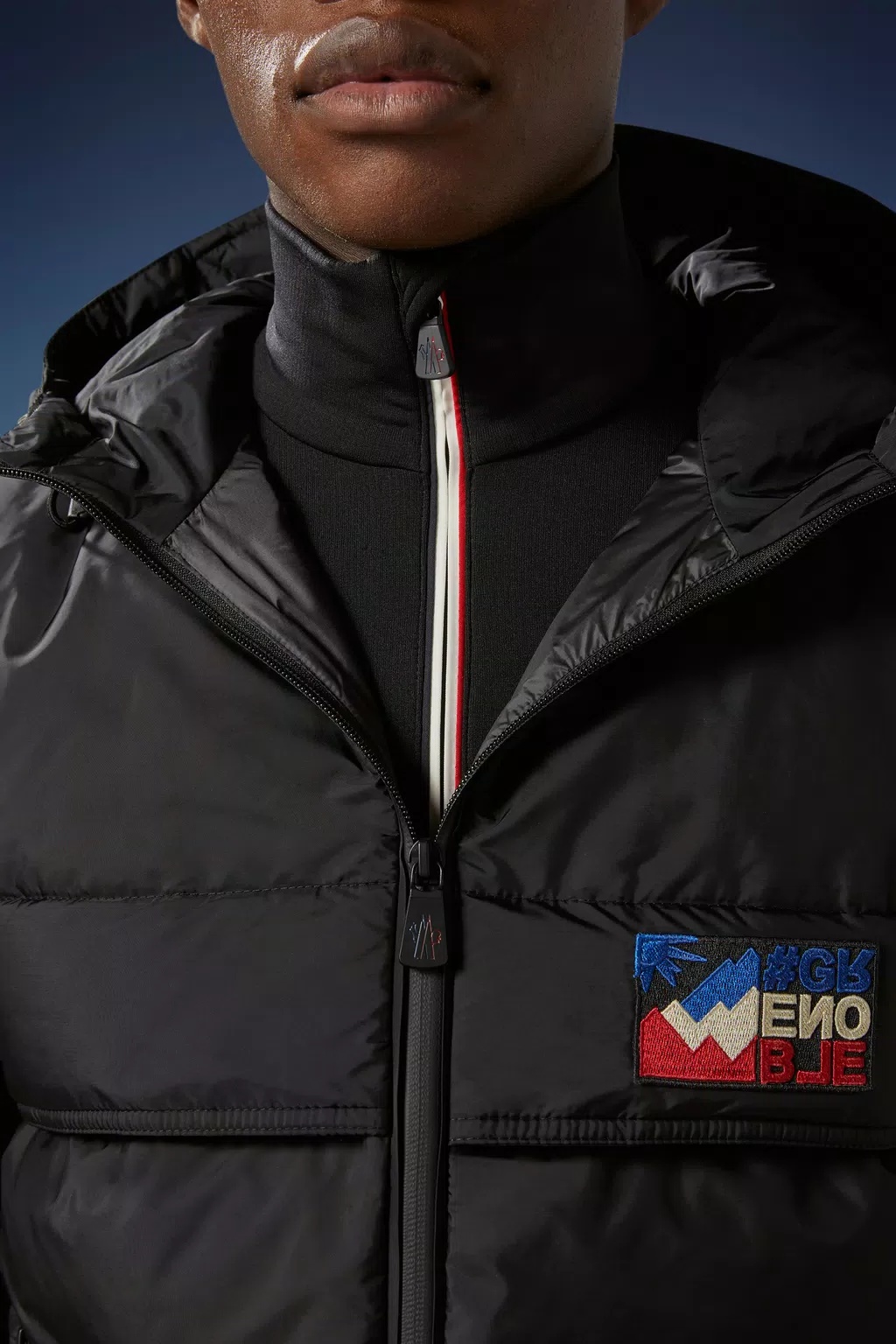 Moncler Quilted-panel Hooded Cardigan In Black