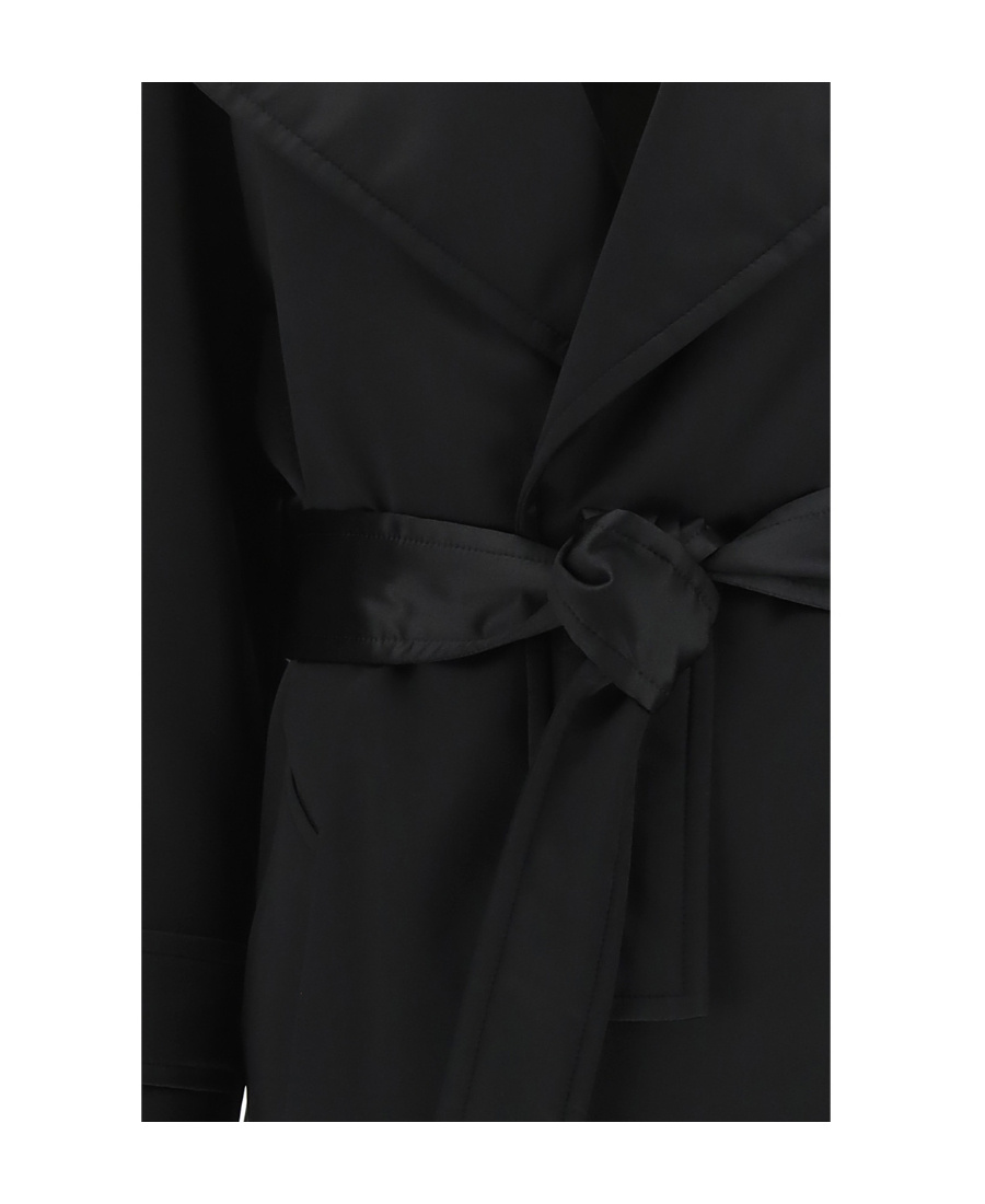 Saint Laurent Notched-lapel Single-breasted Coat In Black