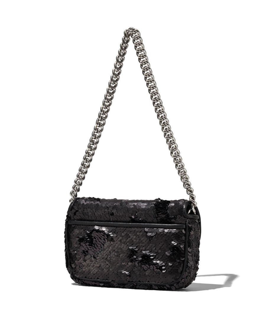 Marc Jacobs The Sequin J Marc Mini Shoulder Bag In Black