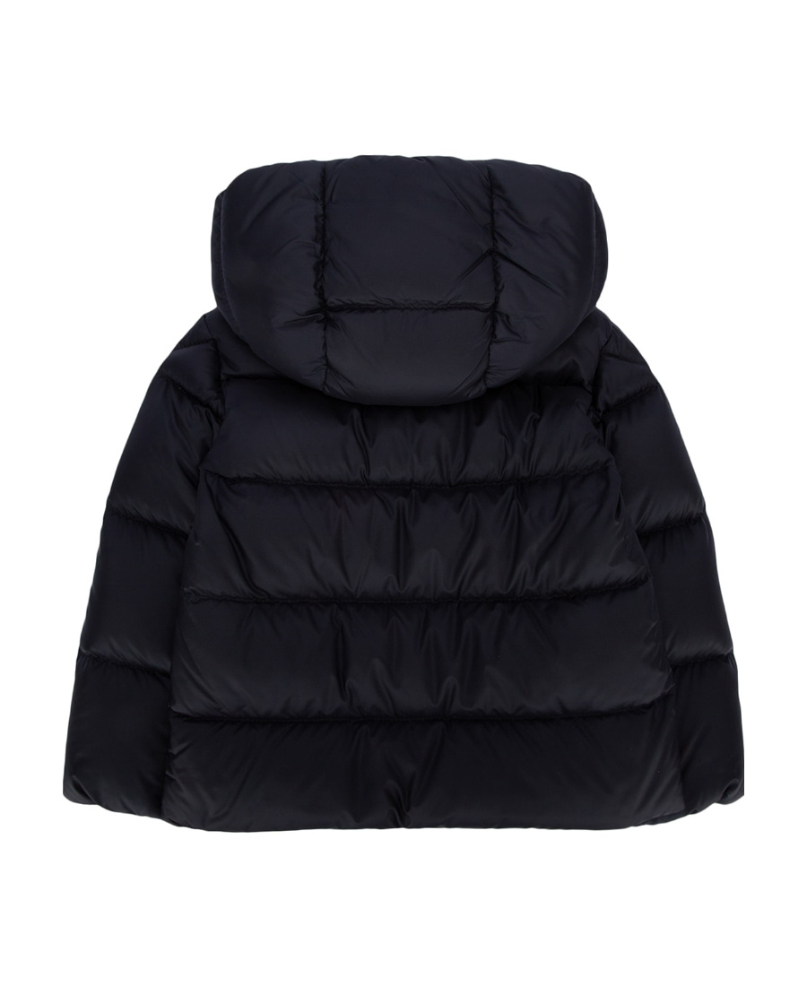 Moncler Zippered Hooded Down Jacket In Blue
