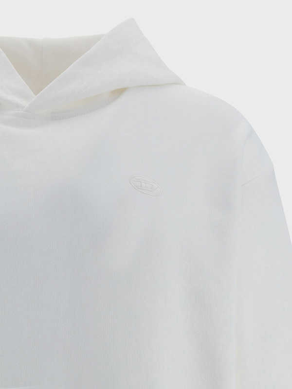 Diesel Macs Logo-embroidered Cotton Hoodie In Gray