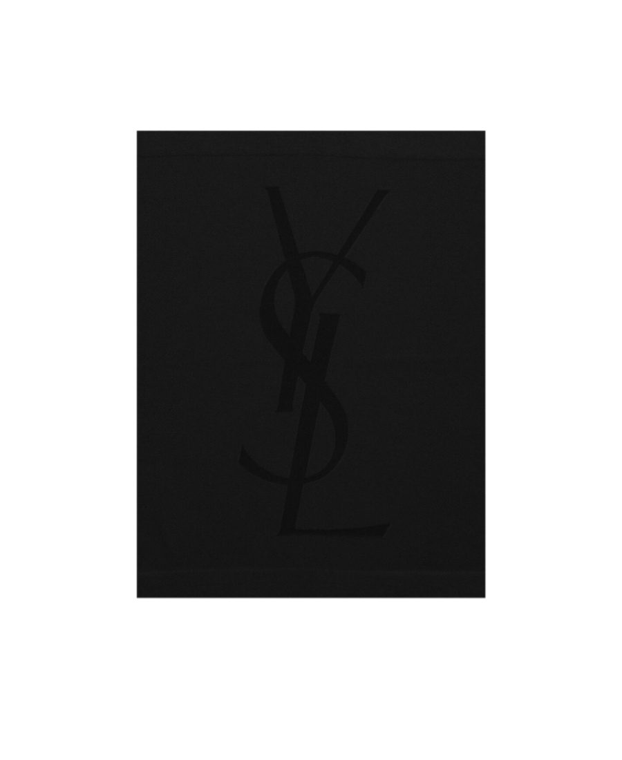 Saint Laurent Logo-print Silk Scarf In Black