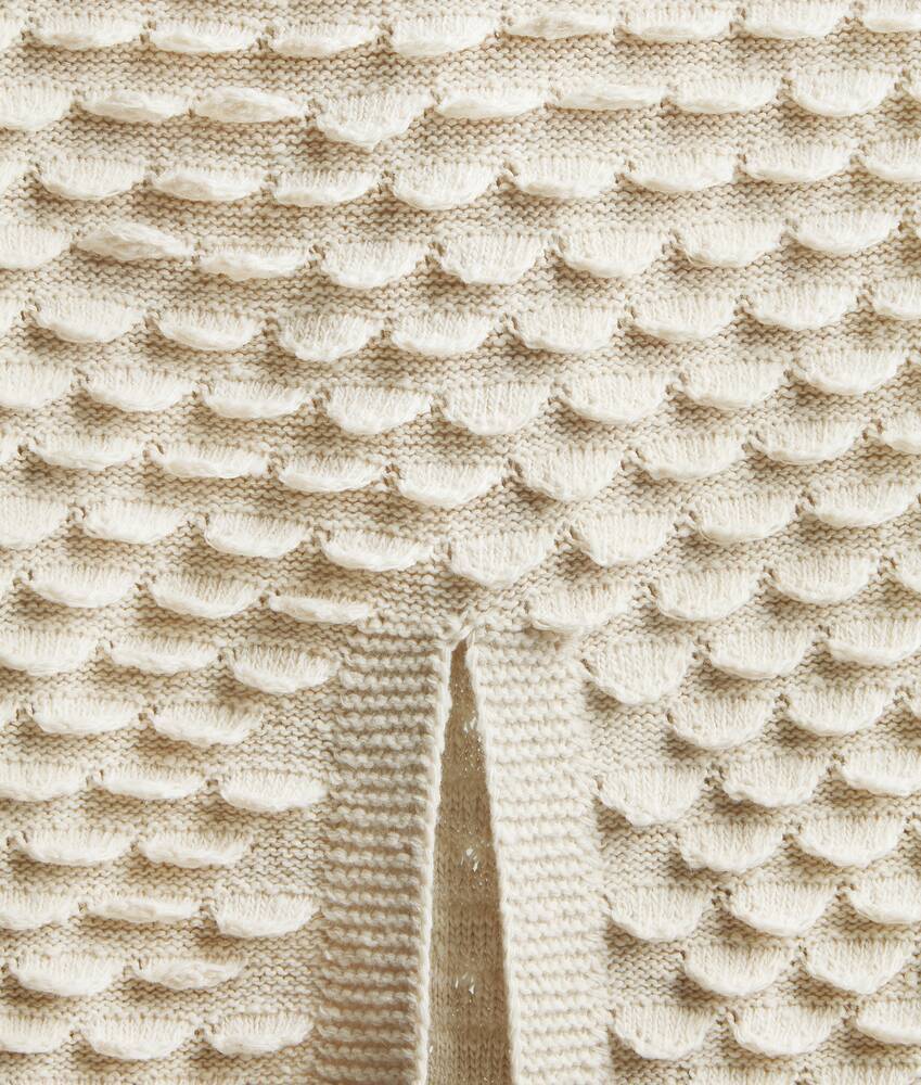 Shop Bottega Veneta Fish Scale Wool Medium Length Skirt In Nude