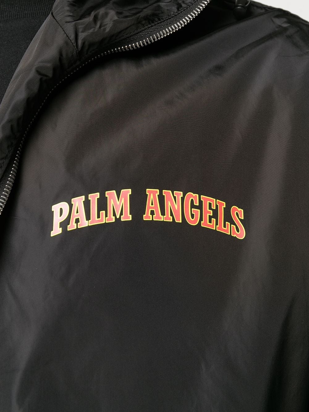 Palm Angels Logo Print Lightweight Jacket In Black