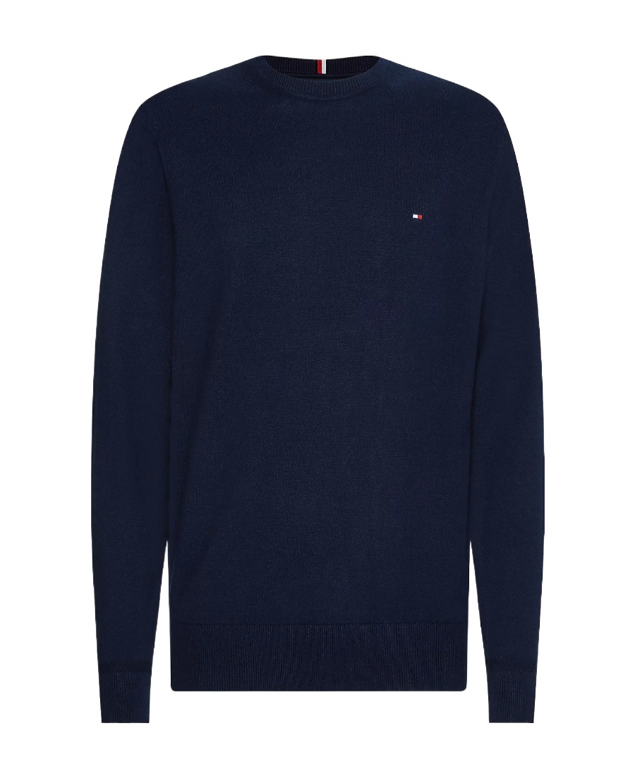 Tommy Hilfiger Th Floral Word Round Neck Sweater In Black