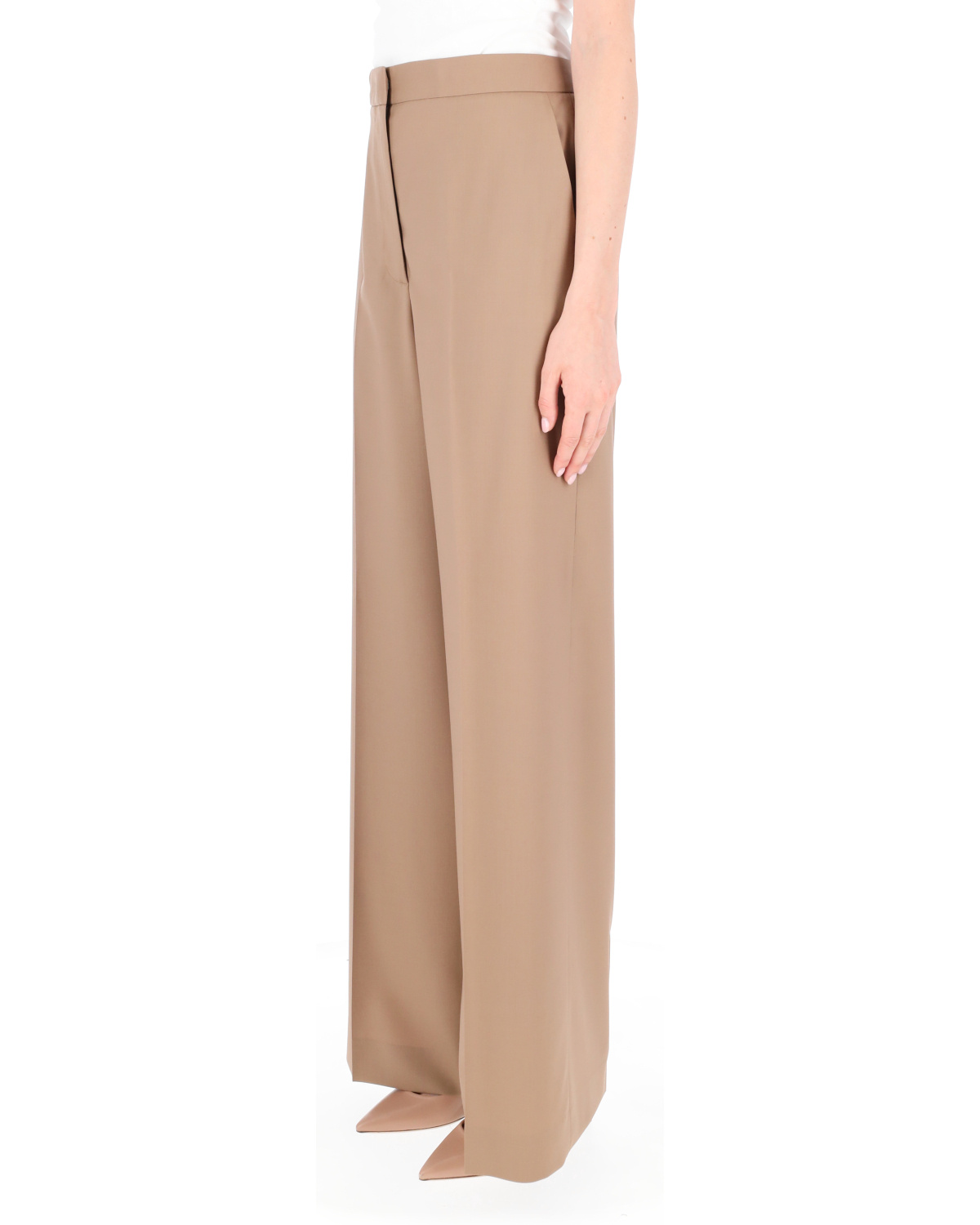 Fabiana Filippi Spoleto Trousers In Bi-stretch Fresco Wool In Nude