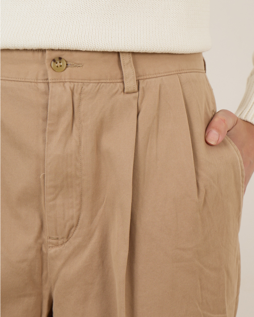 Polo Ralph Lauren Tailored Trousers With Pleated Front In Neutral