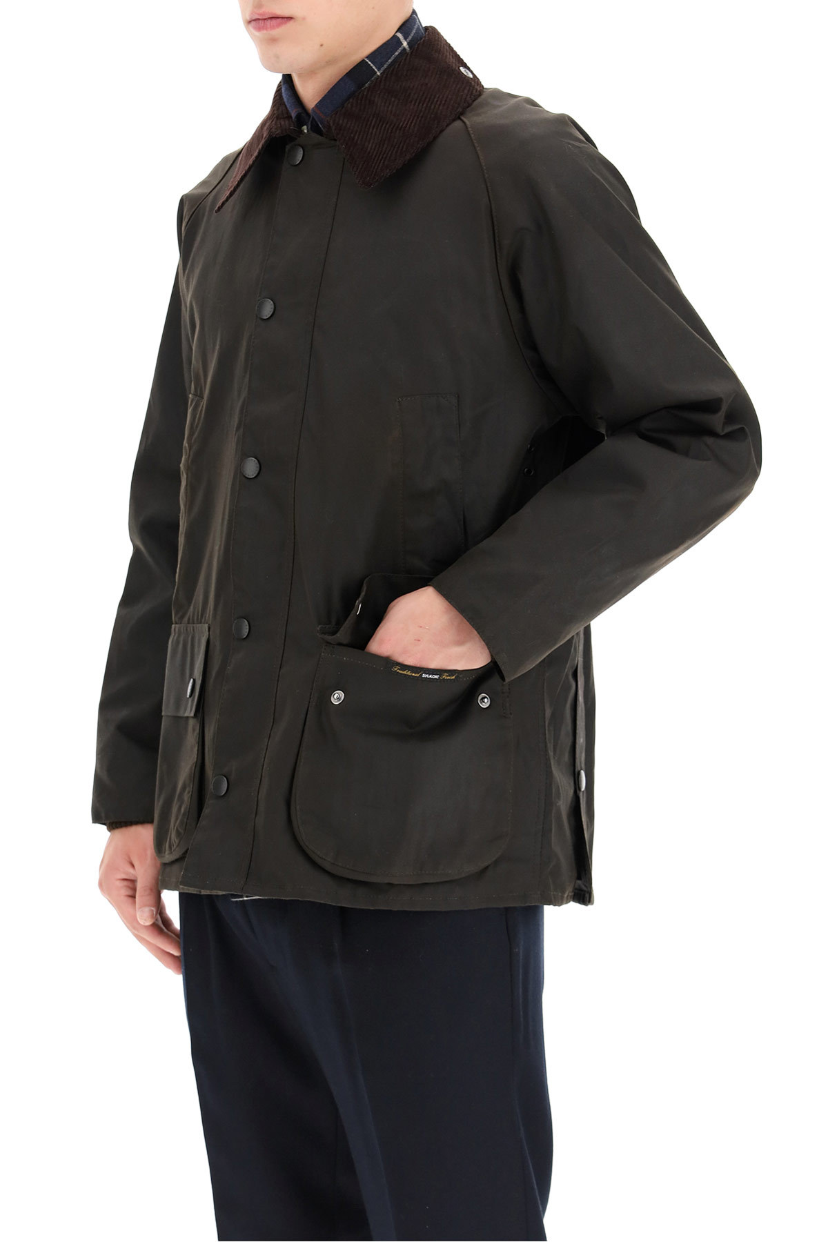 BARBOUR CONTRASTING-COLLAR ZIPPED SHIRT JACKET