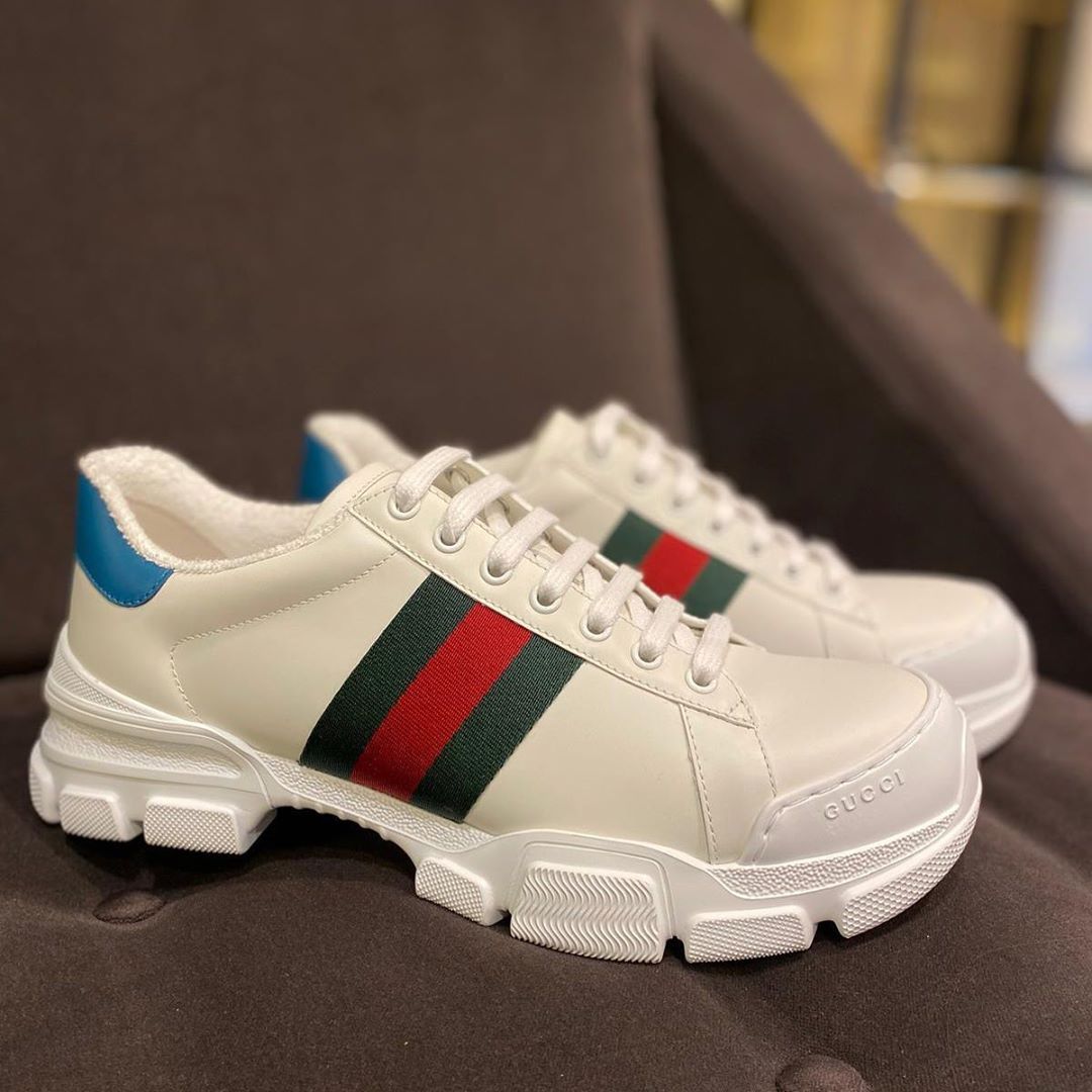 GUCCI ACE WEB DETAIL CHUNKY SNEAKERS