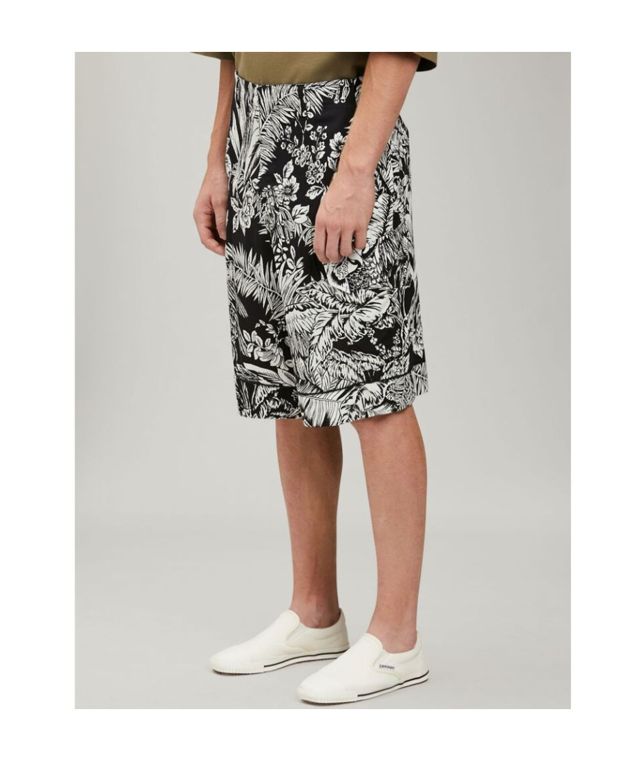 Palm Angels Parrot-print Track Shorts In Black