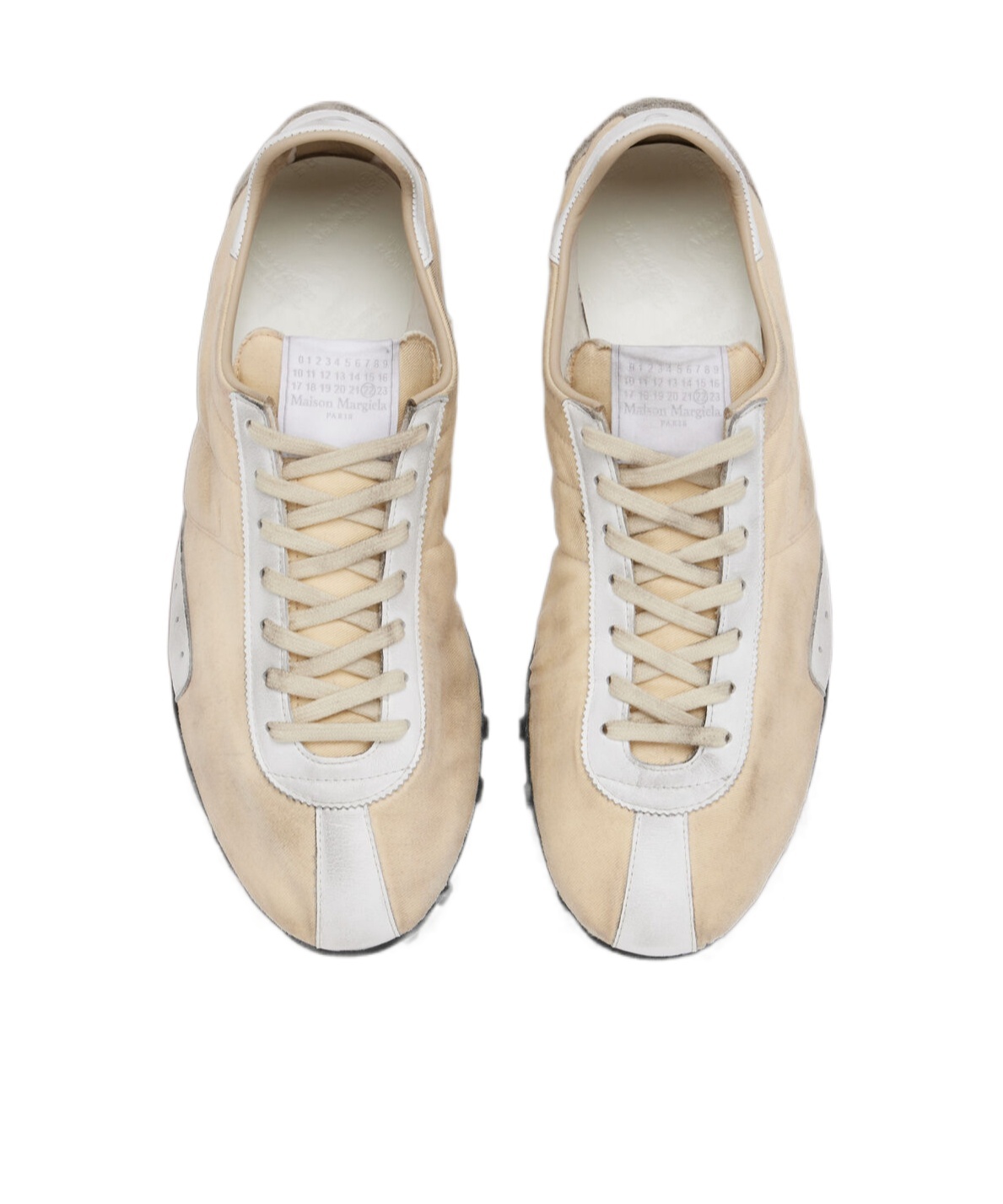 Maison Margiela Sneakers Sprinters In Pelle E Cotone Beige In Nude