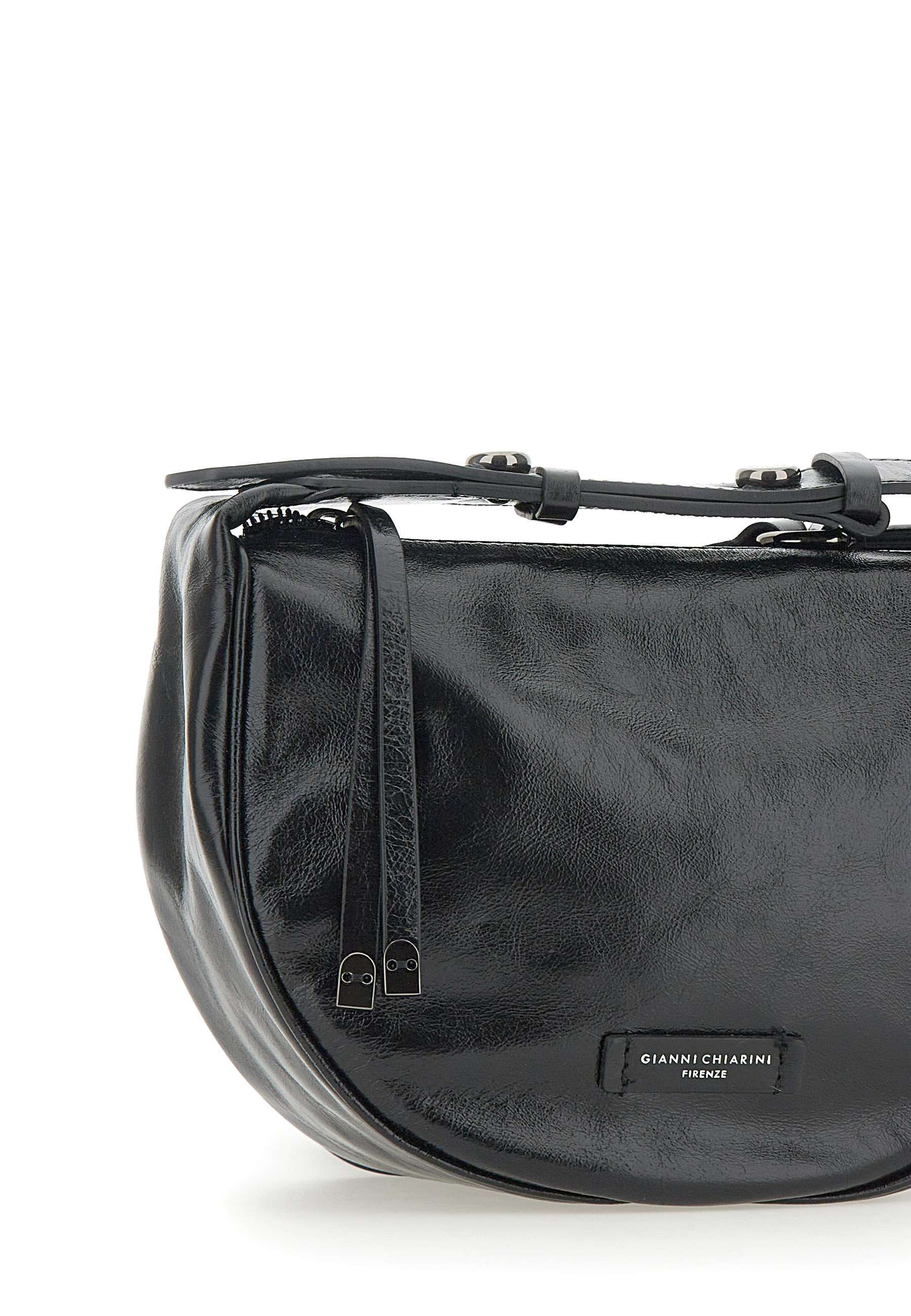 Gianni Chiarini Logo Patch Shoulder Bag In Black