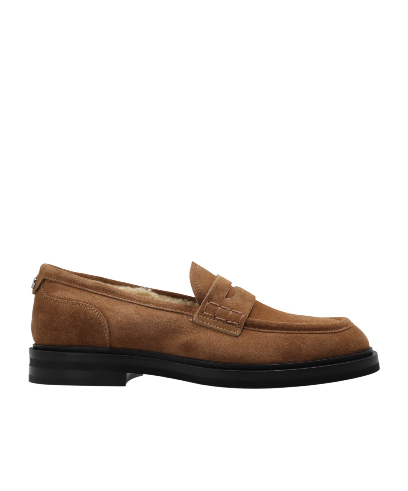 Dolce & Gabbana Dg Logo Suede Penny Loafers In Brown