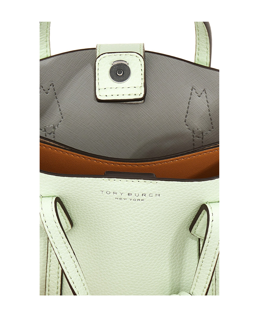 Tory Burch Mini Perry Leather Tote Bag In White