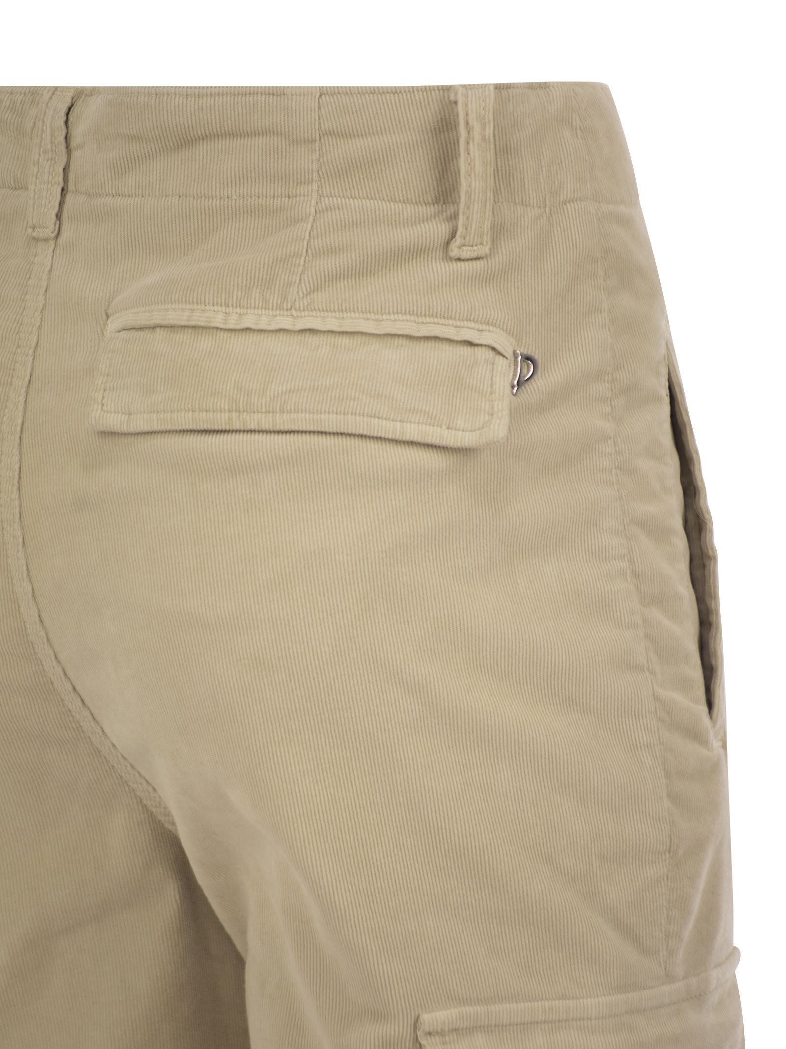 Dondup Logo Detail Cargo Trousers In Neutral
