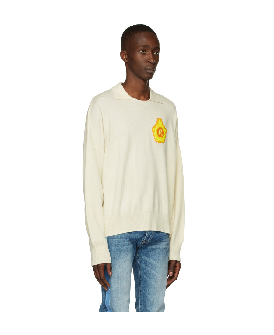 Rhude Off-white Classic Polo In White