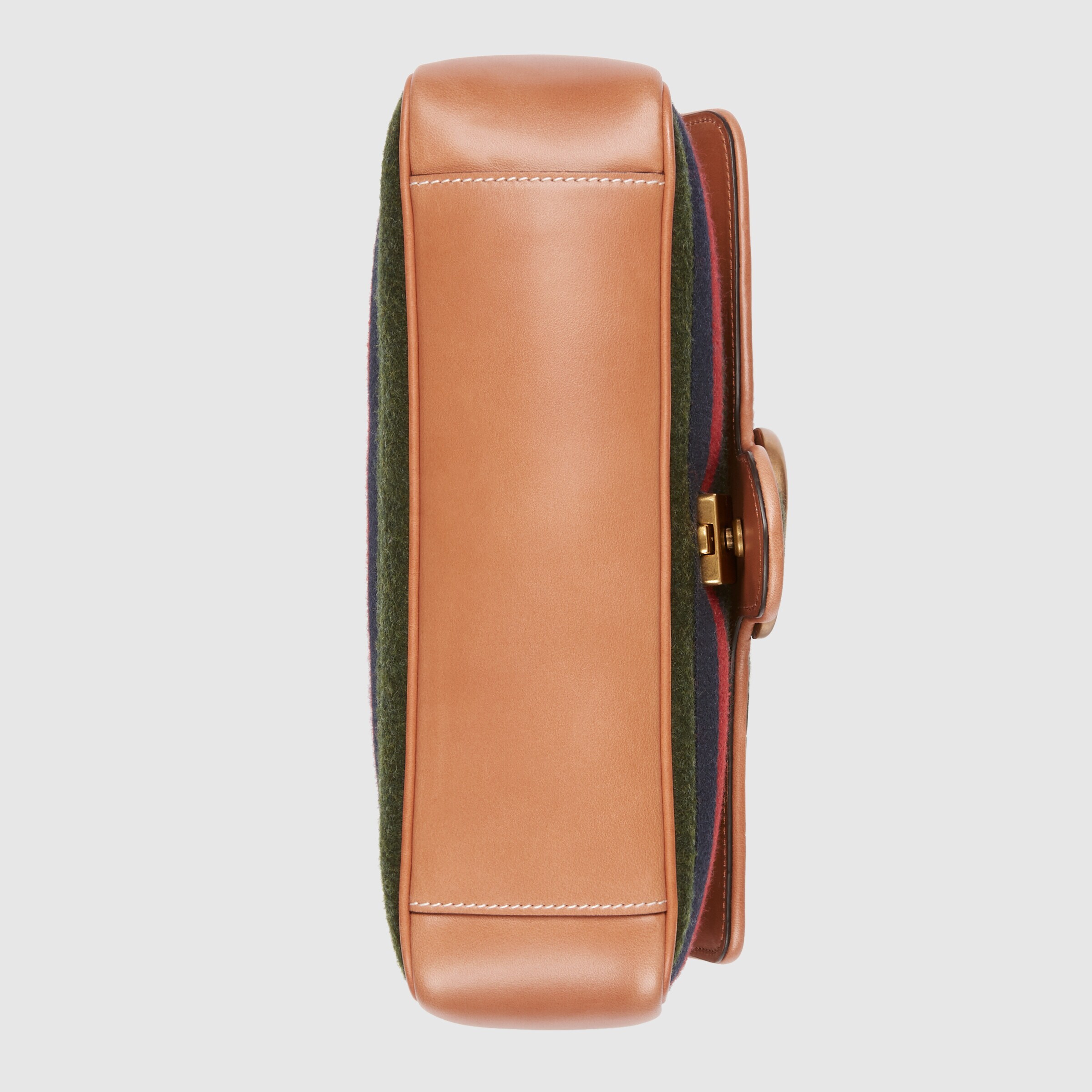Gucci Gg Marmont Striped Shoulder Bag In Black
