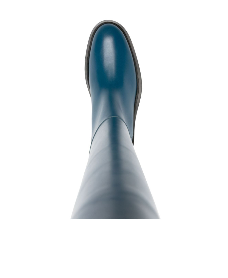 Jil Sander Almond-toe Knee-length Boots In Blue