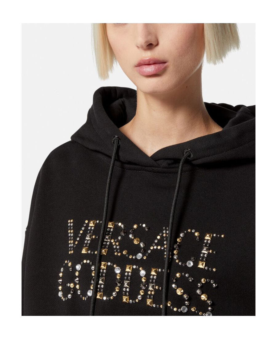 Versace Gem-embellishment Logo Hoodie