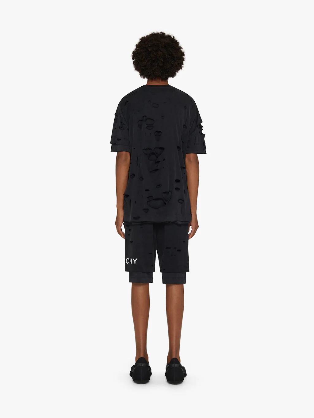 Givenchy Logo-print Ripped T-shirt In Black