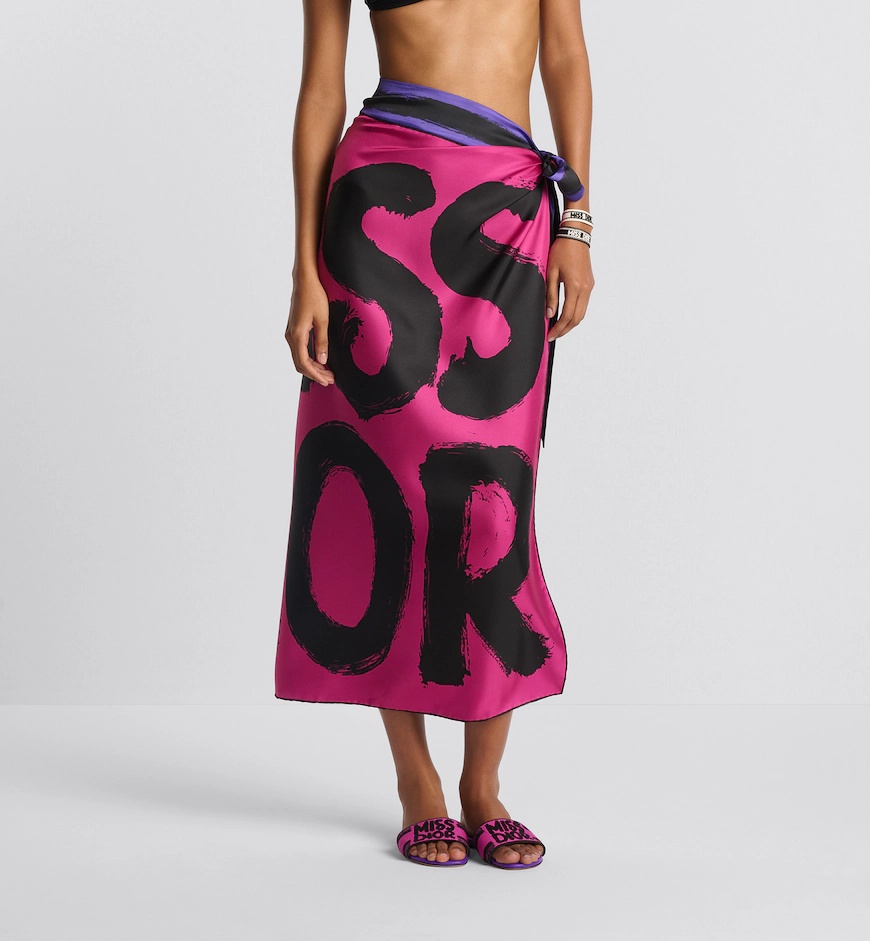 Dior Double-sided Waistband Sarong In Black