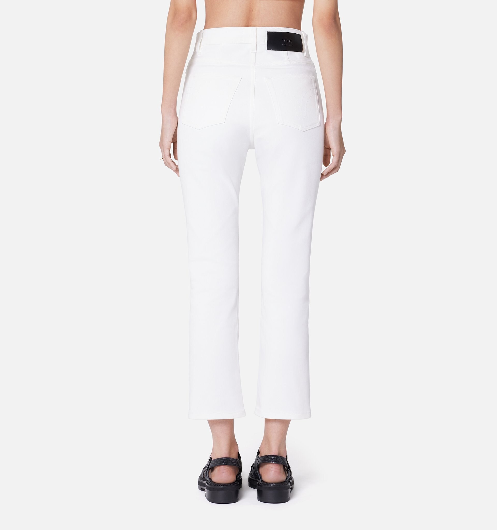 Ami Alexandre Mattiussi Ami Wide Stretch Cropped Denim Jeans In White